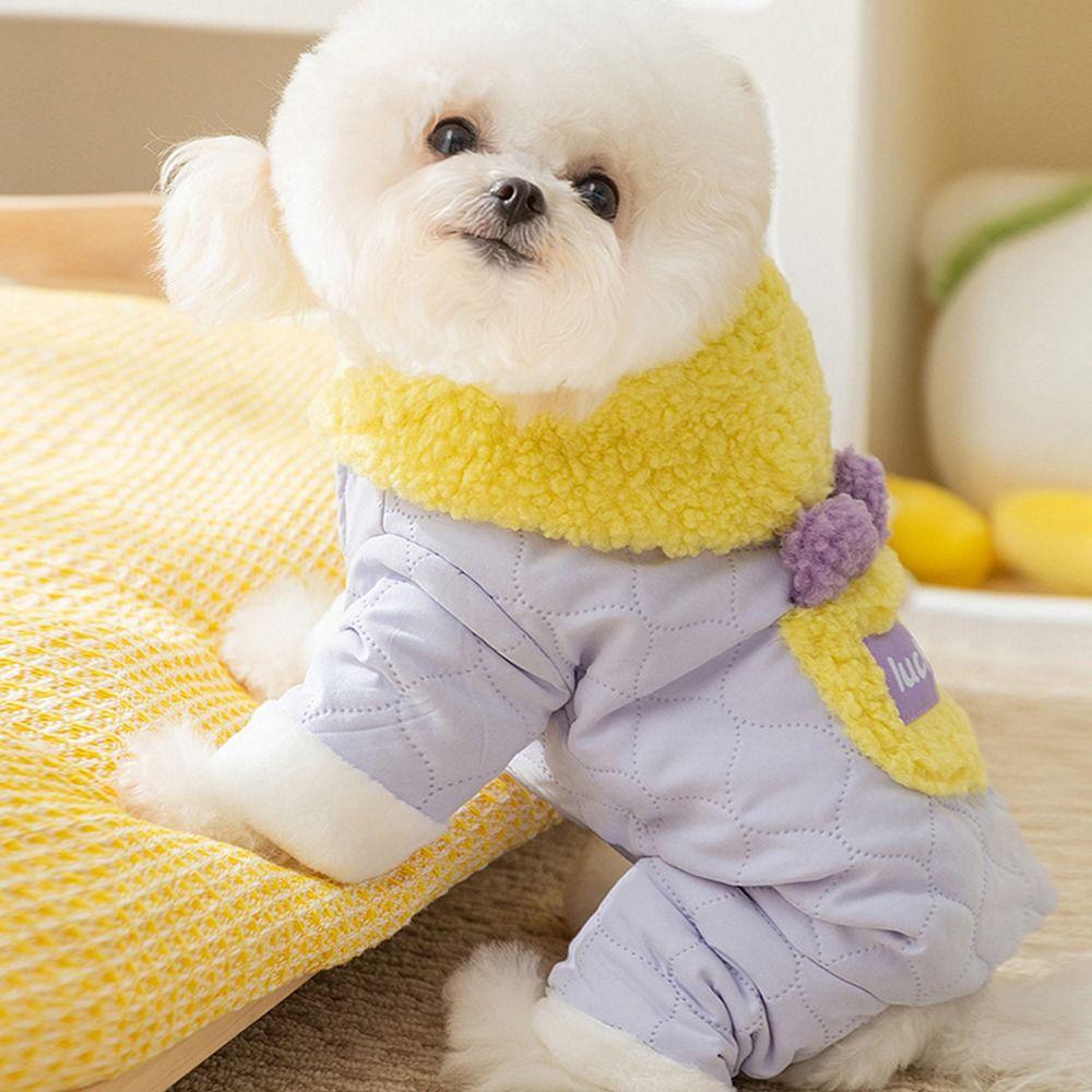Cartoon Pet Jumpsuits Stylish Thickened Dog Costume Funny Winter Puppy Clothes  Pet Supplies
