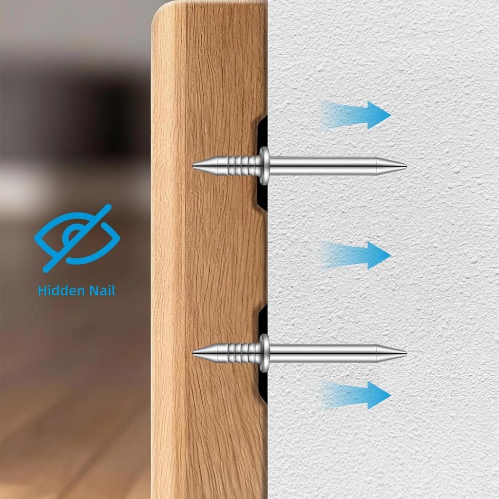Heavy Duty Galvanized Invisible Fasteners Two Way Headless Nails for Baseboards & Woodworking No Track Left After Removal