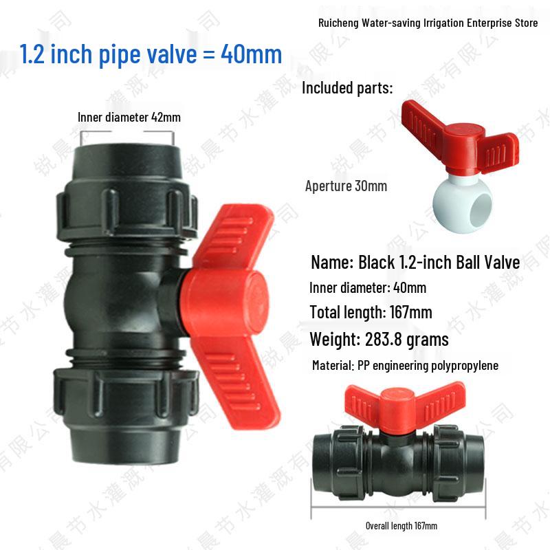 Quick Connect Ball Valve & Coupling Set for PE Water Pipes (1/2", 3/4", 1")