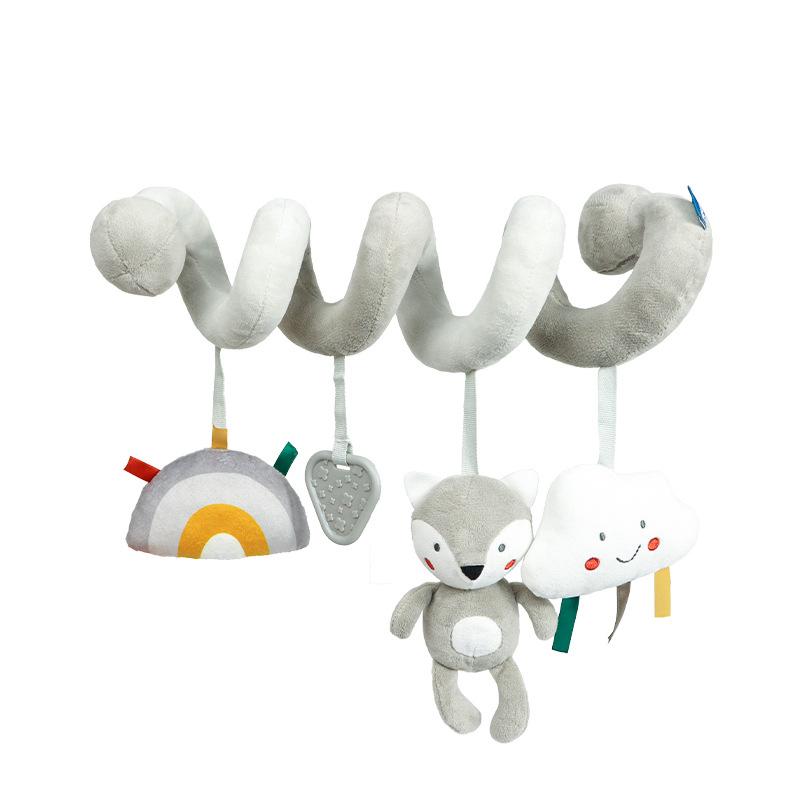 Infant Stroller Toy,Baby Car Seat Toys for Infant Bed Stroller Suitable Pram Crib Plush for Kids Spiral Activity Toy with Rattles and BB Squeaker
