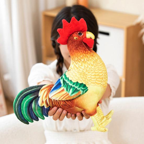 Rooster Plush Toy Soft Cotton Fully Filled Lovely Simulation Poultry Doll Plushies Companion Sofa Cushion Stuffed Animal Cartoon Chicken Doll