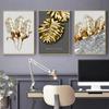 Modern Golden Leaf Poster Abstract Luxury Flower Wall Art Canvas Painting Nordic Print Wall Pictures for Living Room Decoration