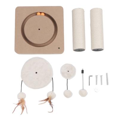 Cat Scratching Post Stable Structure Density Board Stylish Look Cat Scratcher with Ball Toy for