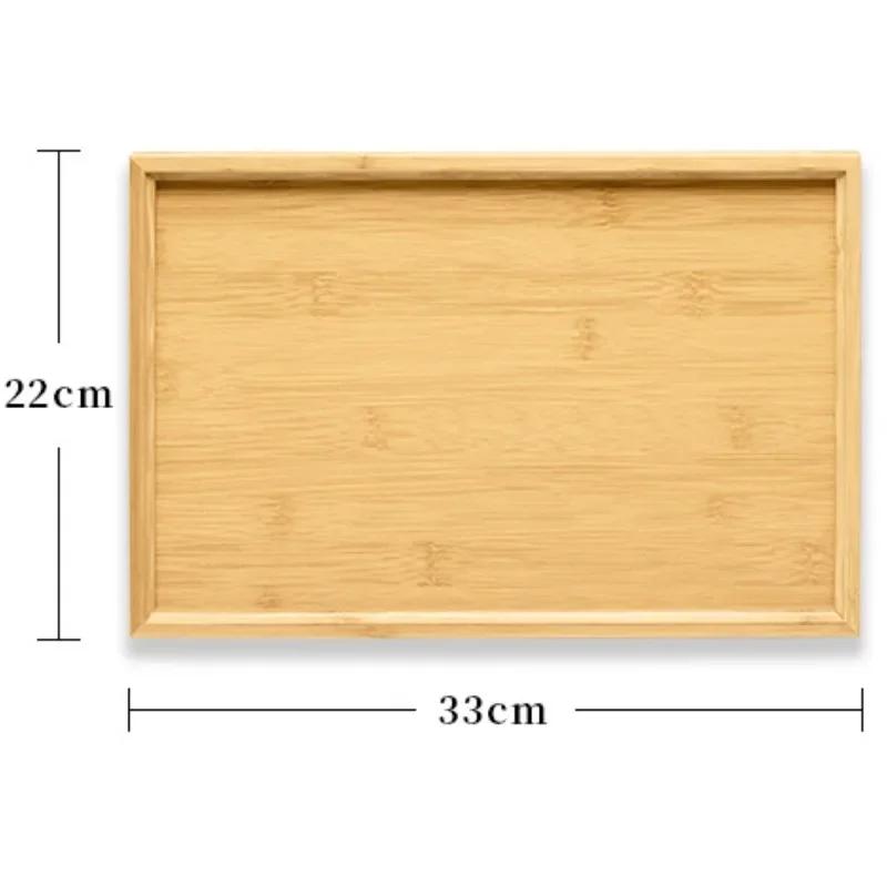 Simple Japanese Bamboo Tea Tray Kitchen Storage Serving Trays Home Hotel Platter Plate for Dessert Breakfast Coffee Food Tray