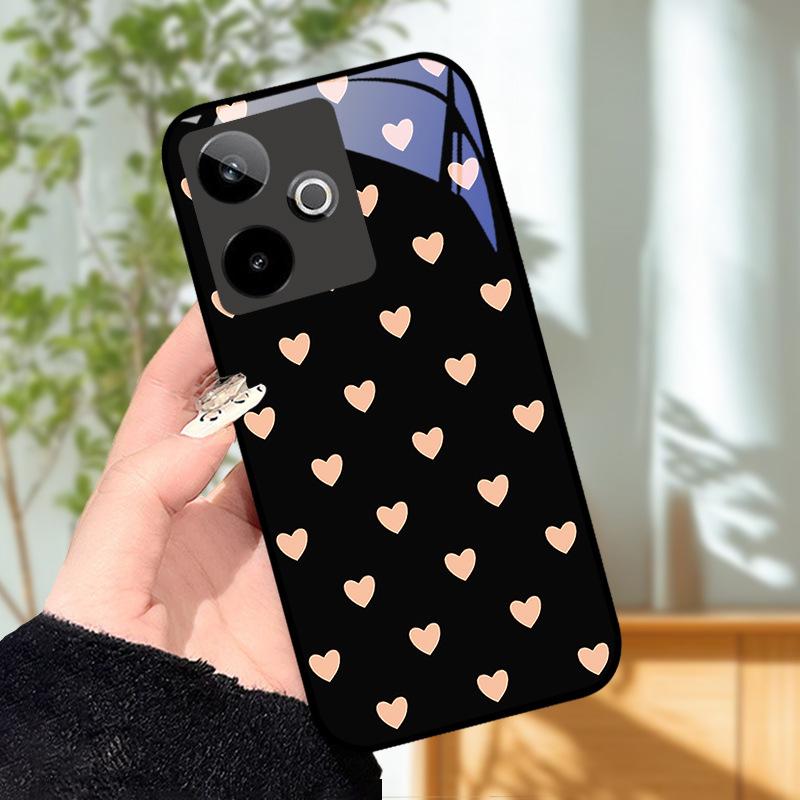 Für Realme GT7 5G Hülle Luxus Malerei Cover Gehärtetes Glas Handyhülle Für Realme GT 7 Fundas Harte PC Stoßfeste Schale Bumper