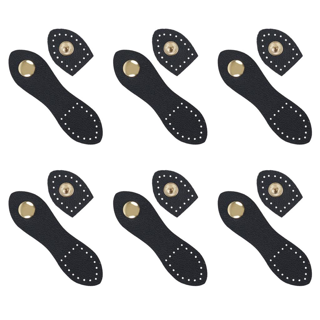 6 Stück Leder Taschenschnallen mit Nählöchern Leder Druckknöpfe Aufnähen Leder Geldbörsenverschluss Verschlüsse Bastelzubehör