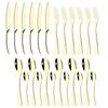 24Pcs/6Set Gold Flatware Cutlery Set 304 Stainless Steel Western Home Fork Knife Spoon Kitchen Tableware Dinnerware