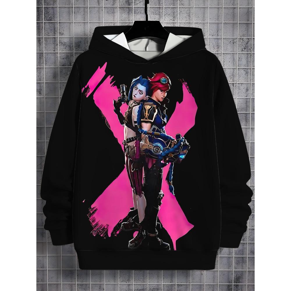 Arcane Jinx Anime 3D potisk Celoroční Dětská ležérní mikina Cool svetr Topy Unisex oblečení Klučičí mikiny Oblečení