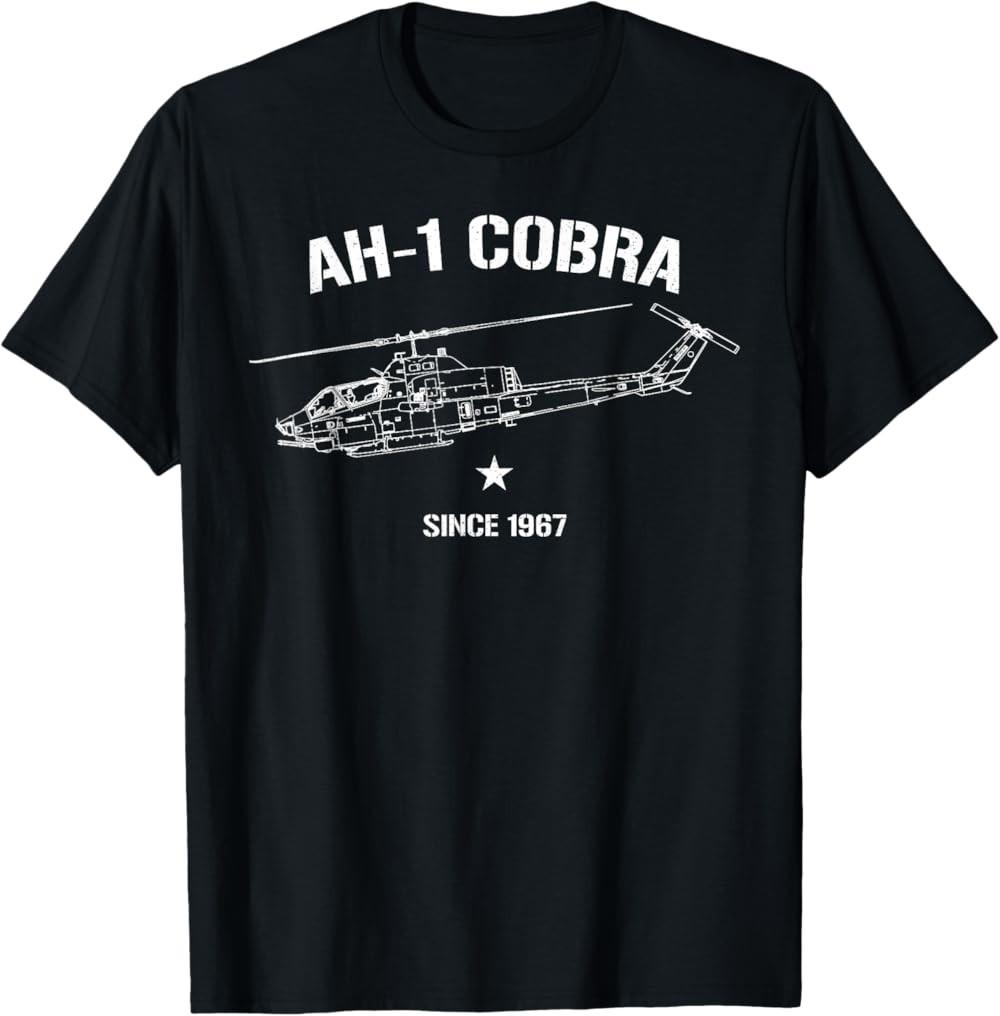 Super Cobra AH-1 Shirt Vintage Huey Military Helicopter Tee T-Shirt S разноцветный