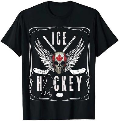 Camiseta Deportiva Retro Vintage de Hockey sobre Hielo de Canadá para Aficionados Algodón Premium Manga Corta Cuello Redondo Camiseta para Hombre Nueva S3XL