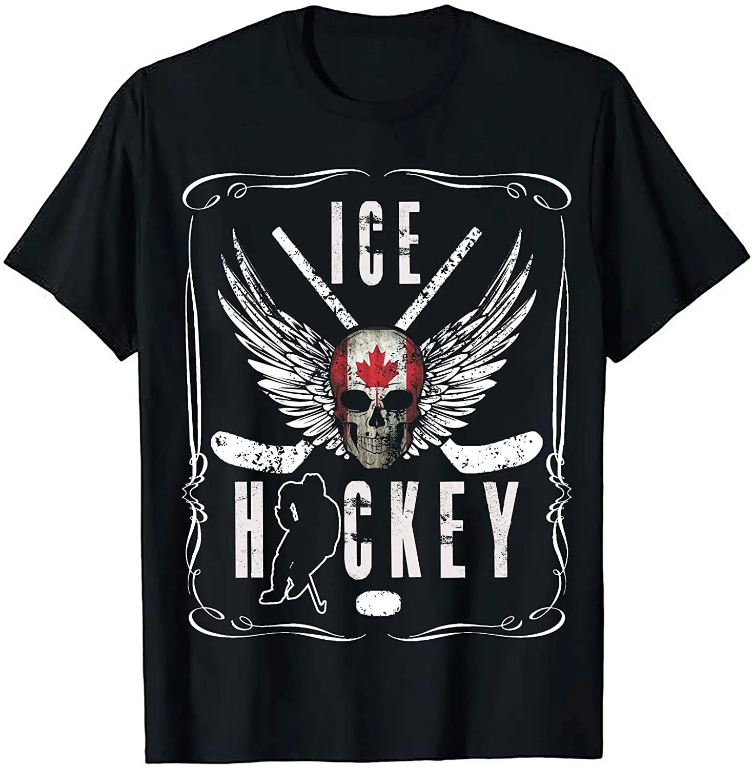 

Vintage Canada Ice Hockey Retro Supporter Sports TShirt Premium Cotton Short Sleeve ONeck Mens T Shirt New S3XL S