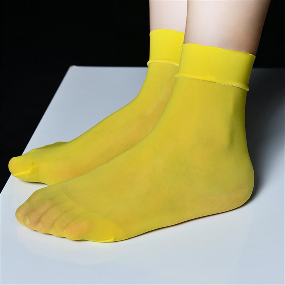 Sexy 8D 912 PIN Short Socks Oil Glossy Ultra-Thin Stockings Silk Knee High Socks Candy Color Shiny Long Socks Lingerie Elastic