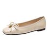 Viereckiger Kopf flacher Mund einzelne Schuhe Damen flache Sohle neue koreanische Version Feenstil Oma-Schuhe weiches Leder weiche Sohle Doudou-Schuhe W108-10