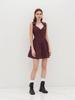 Red grid neck polo collar French retro short dress sleeveless waist thin versatile short skirt children