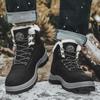 Winter Verdickte Plüsch Warme Schuhe Für Herren Outdoor Mode Arbeitsstiefel zum Schnüren Rutschfeste Schuhe mit Fell warm Männliche Schneestiefel