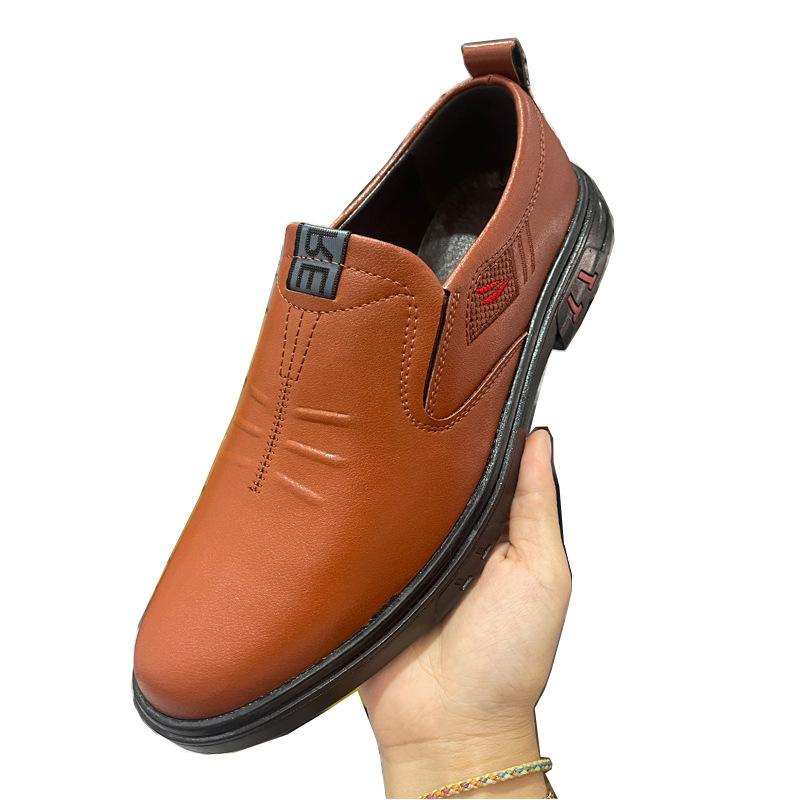 Men's Shoes Winter Velvet New Dad Shoes Men's Business Casual Leather Shoes