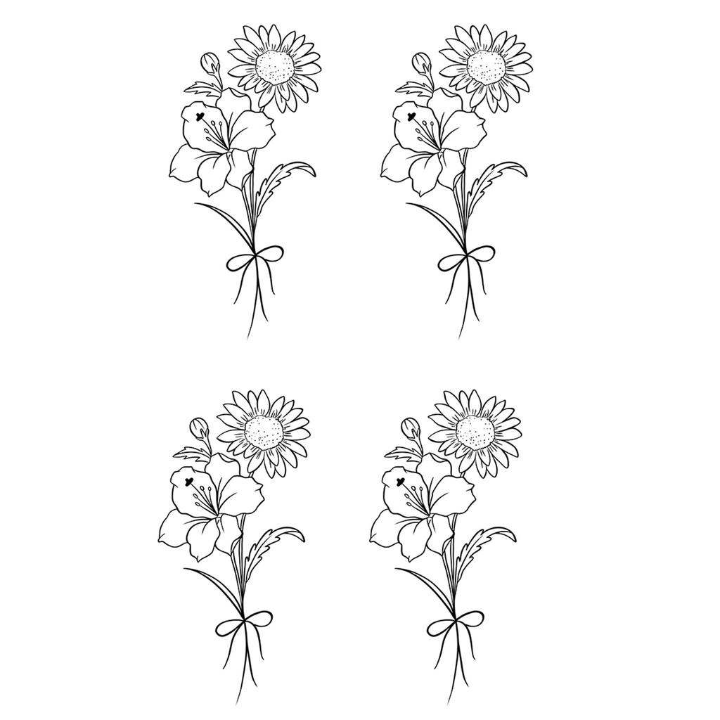 High-End Small Fresh Color Beautiful English Flower Hand Collarbone Simulation Flower Tattoo Sticker