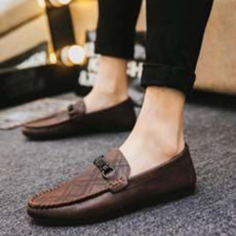 Módní Pánská Ležérní Obuv s Plochou Špičkou, Protiskluzová a Vodotěsná, Pánská Kožená Obuv v Akci, Luxusní Výprodej, Společenská Móda 2024, PU Na