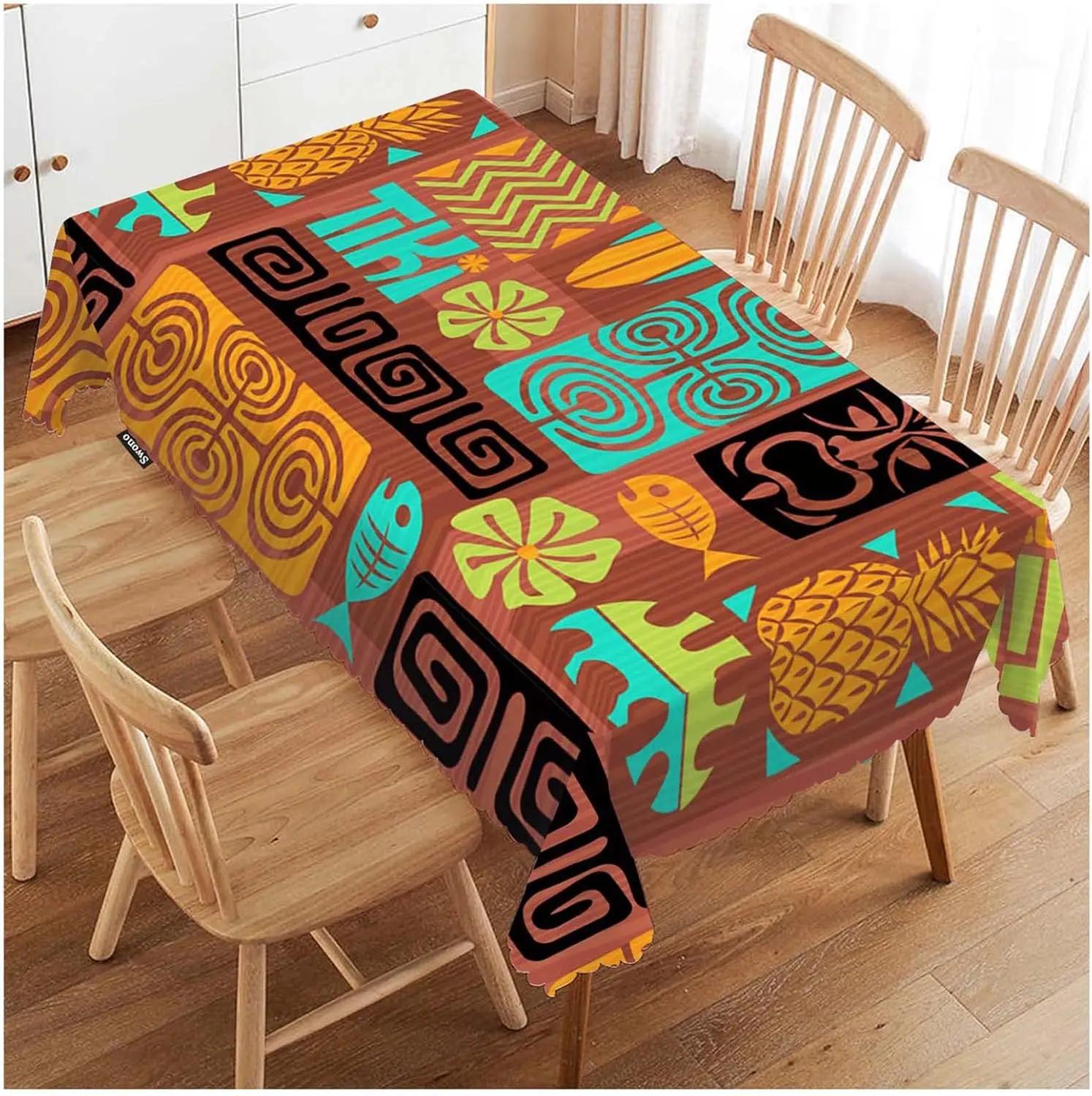 Afrikaanse Stammen Etnische Stijl Rechthoekige Tafelkleed Feestdecoratie Herbruikbare Geometrische Print Tafelhoes Keukentafel Decor 140x180cm