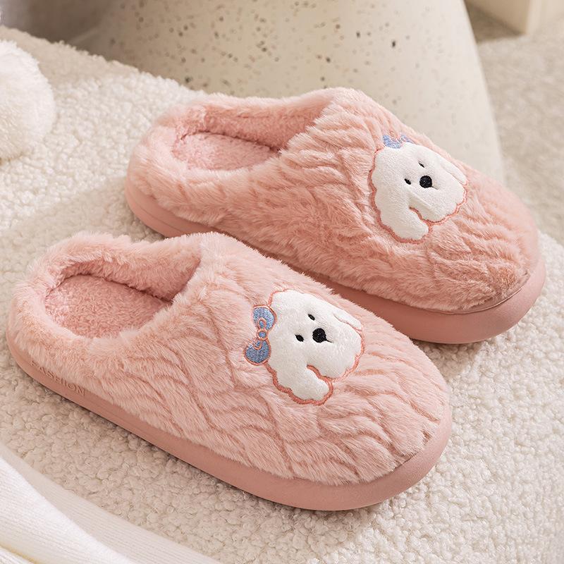 Qidashun couple cotton slippers winter, new indoor and outdoor plush cotton shoes thickened warm wool cotton mop