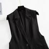 Elegante Fashionável Minimalista Estiloso Roupa Exterior Feminina Tendência Estilo Coreano Blazer Conjunto Colete Fibra de Poliéster