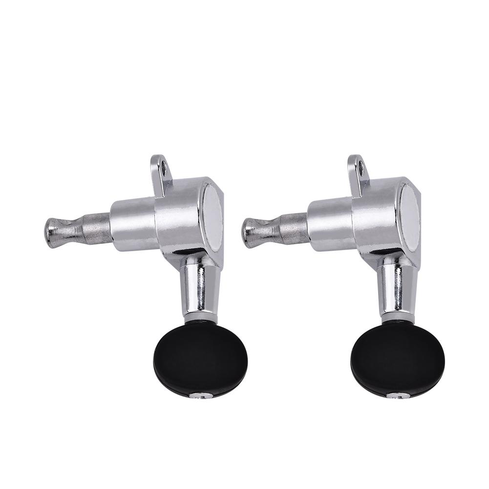2L2R Ukulele String Tuning Pegs Locking Tuners Zinc Alloy Machine Heads Silver Balck