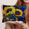 Vintage Floral Waterproof Cosmetic Bag Durable Zippered Makeup Storage Pouch for Women Birthday Gift