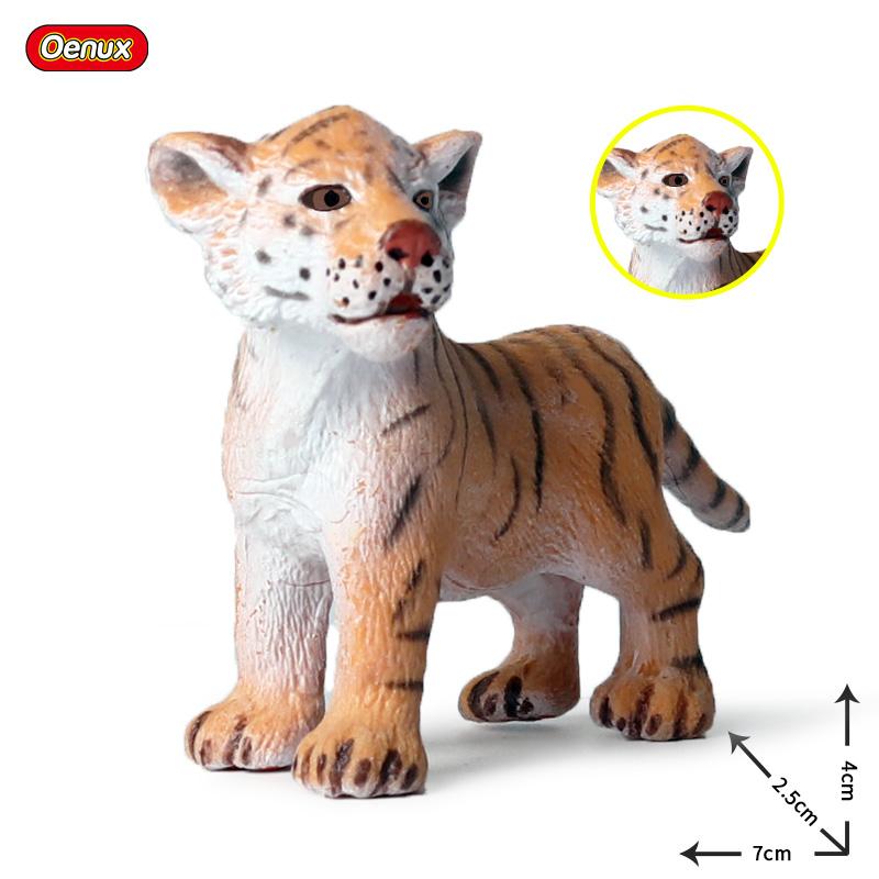 Oenux Original African Wild Animals Simulation Savage Bengal Tiger Siberian Tiger White Tiger Lion PVC Model Educational Toys