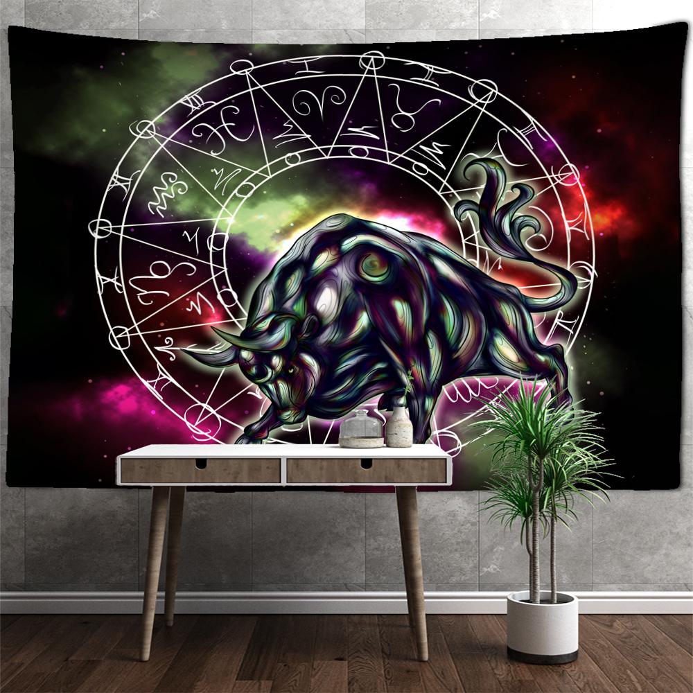 

Гобелен «Двенадцать созвездий», настенный компас, волшебное психоделическое искусство, богемный хиппи, домашний декор 95x70cm