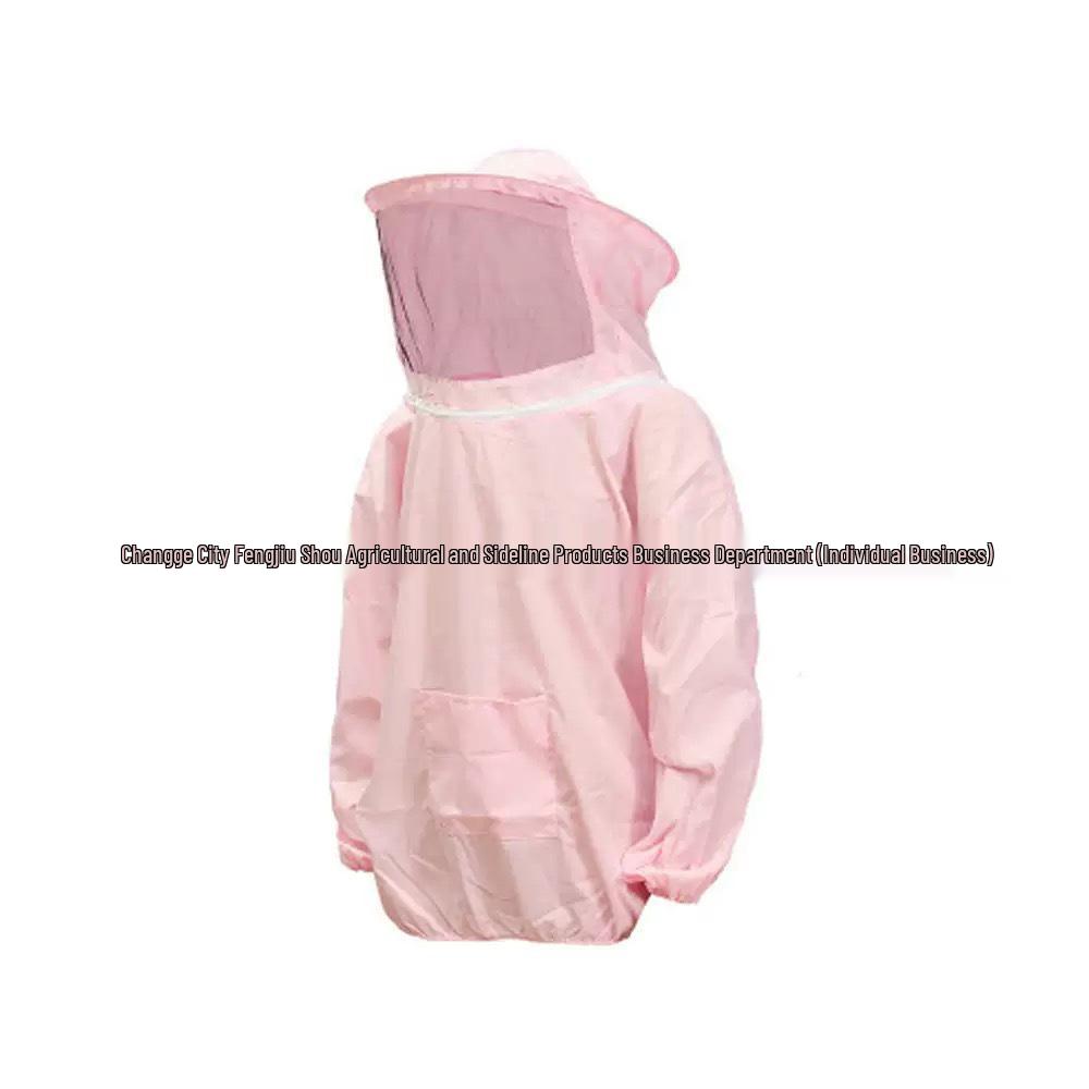 Bienenstock-Schutzkleidung mit Schleierhaube - Atmungsaktives Bienenanzug-Hemd (Weiße Tarnung)