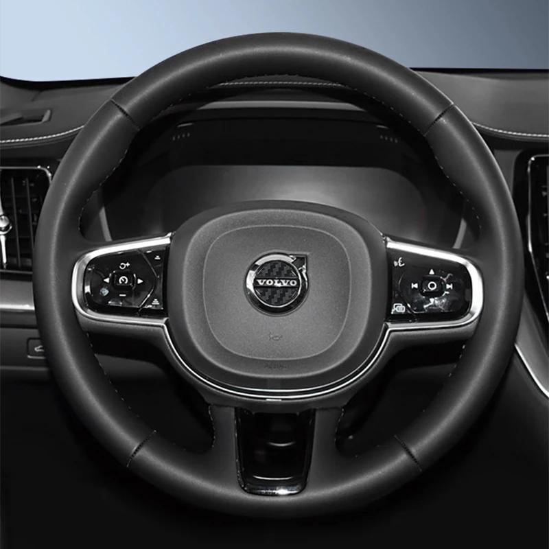 Carbon Fiber Car Steering Wheel Stickers Accessories For Volvo Rdesign XC60 Xc70 XC90 V40 V50 V60 S40 S60 T6 AWD S80L EX90 XC40