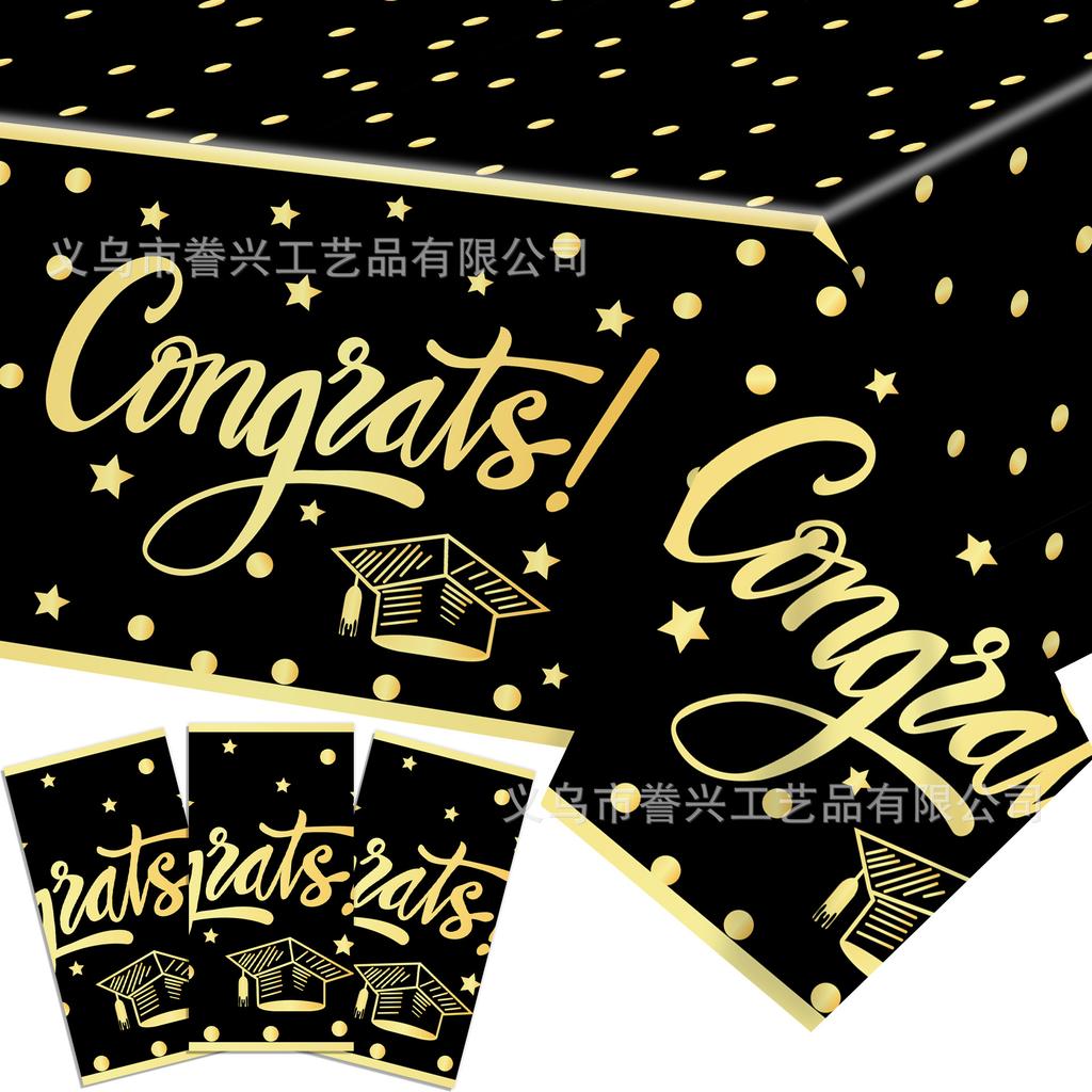 Graduation Season Party Tablecloth Party Students Disposable Pe Tablecloth Decoration Waterproof And Oil-Proof Arrangement Props