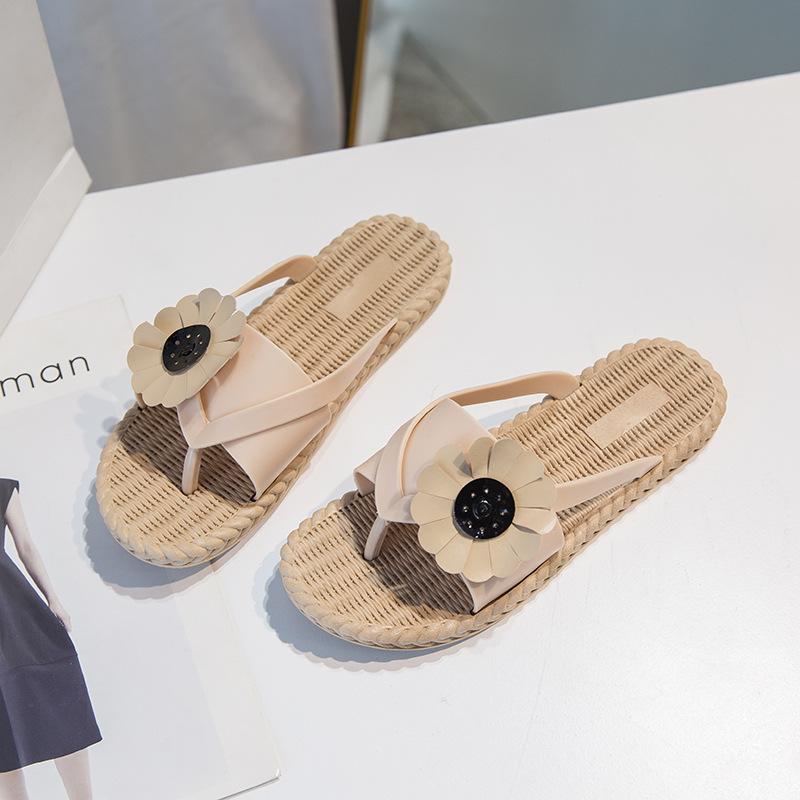 

Новые летние шлепанцы женские модные с цветком женские нескользящие и износостойкие студенческие крутые тапочки 40/41