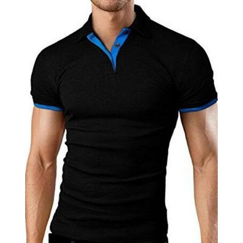 Herren T-Shirts Kurzarm-T-Shirt Fitness Muskel Jogger Bodybuilding Schnelltrocknendes T-Shirt Männliche Sportbekleidung Übergroße Oberteile POLO