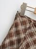 Triangle Panel High-Waisted Plaid A-Line Skirt - Women's Autumn/Winter Retro Style