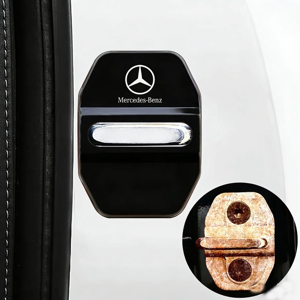 CQQ1 Car Styling Car Door Lock Covers Stikcer Case for Mercedes Benz New B/C/E Class A Class C200L GLC GLK CLA GLA Accessories