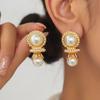 Shi Family Pearl Earrings - Elegant and Fashionable Light Luxury for Women