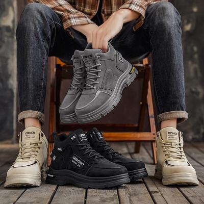 Nova Moda Outono E Inverno Botas Martin Altas Masculinas Estudantes Masculino Meninos Tendências Sapatos de Trabalho Sola Macia Proteção Laboral Tênis Martin