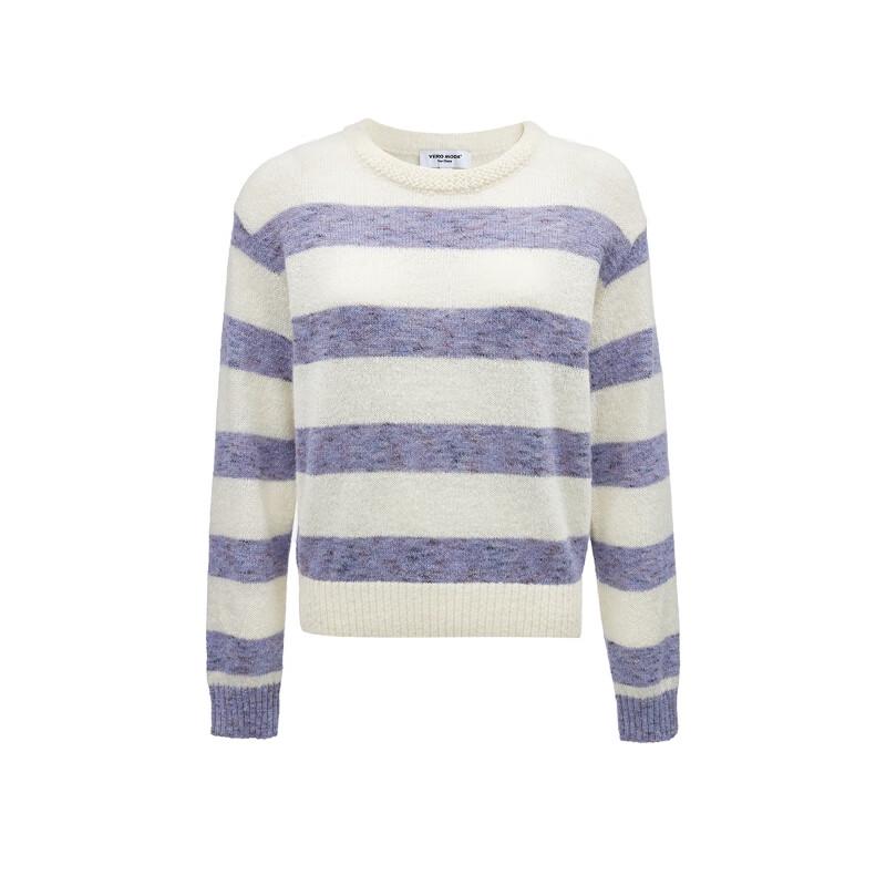 VEROMODA Women's Striped Lurex Knit Sweater