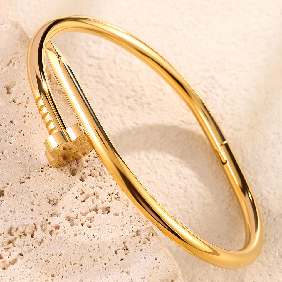 

Classic Stainless Steel Stackable Bracelet With Chain And Clover Design Fashion Style For Women 58-60mm