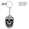 Small Punk Decoration 3D Printed Skull Keychain, Detailed Skeleton Key Ring Pendant for Cool Trendy Toy Bag Backpack, Spooky Accessory, Halloween Gift