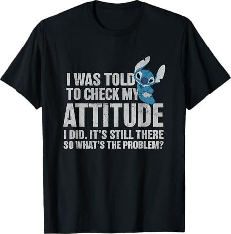 Lilo Stitch Attitude Problem Alien Black TShirt S