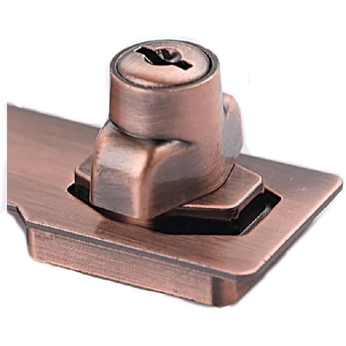 1pcs Zinc Alloy Hasp Latch Locks, 2.5 Inches, with 2 Keyed Hasp Latches Locking Knob, Drawer Lock Filing Cabinet Lock Closet Lock, Safety Hasp Lock,