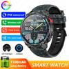 Militärische 1100mAh Super-Große Batterie Herren Kompass Smartwatch 1,7-Zoll AMOLED Bluetooth-Anruf IP68 Wasserdicht Sport Smartwatch
