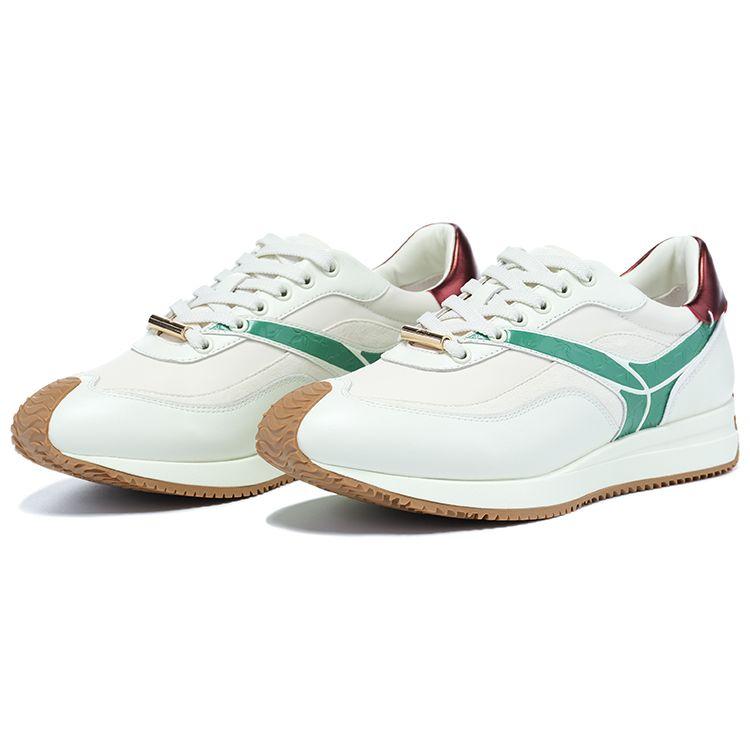 Li-Ning 1990 Zhenrong Non-Slip Wear-Resistant Low-Top Sports Casual Shoes Women Sneaker White Green ALJT018-3
