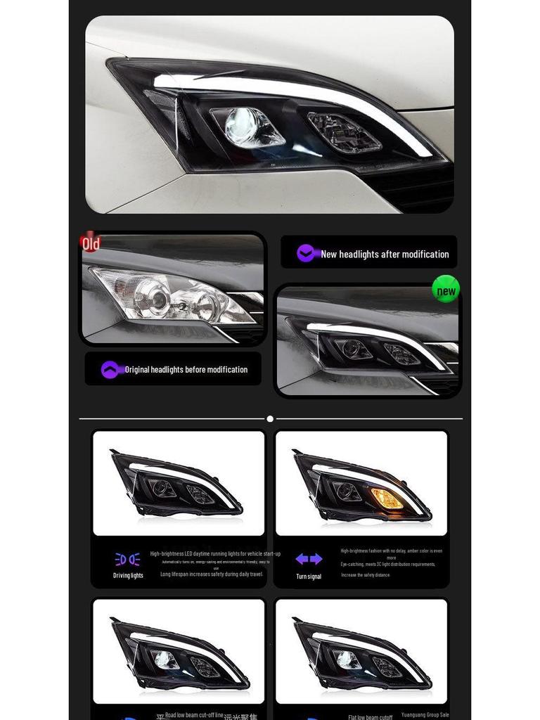 LED Projector Headlights with DRL & Turn Signals for 07-11 Honda CRV