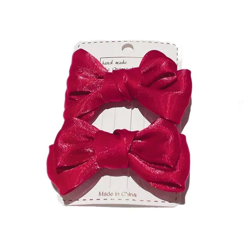 Sweet Bow Hair Clip Women Girls Bowknot Hair Clips Girls Princess Satin Butterfly Barrettes Duckbill Clip Kids Hair Accessories