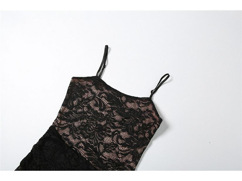 European Style 2026 Spring Lace Camisole High-Waist Slim Sexy See-Through Dress for Women