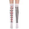 Clown Asymmetrical Striped Printed Over Knee Long Sock Halloween Thigh Highs Stockings Cosplay Costume Tights for Women
