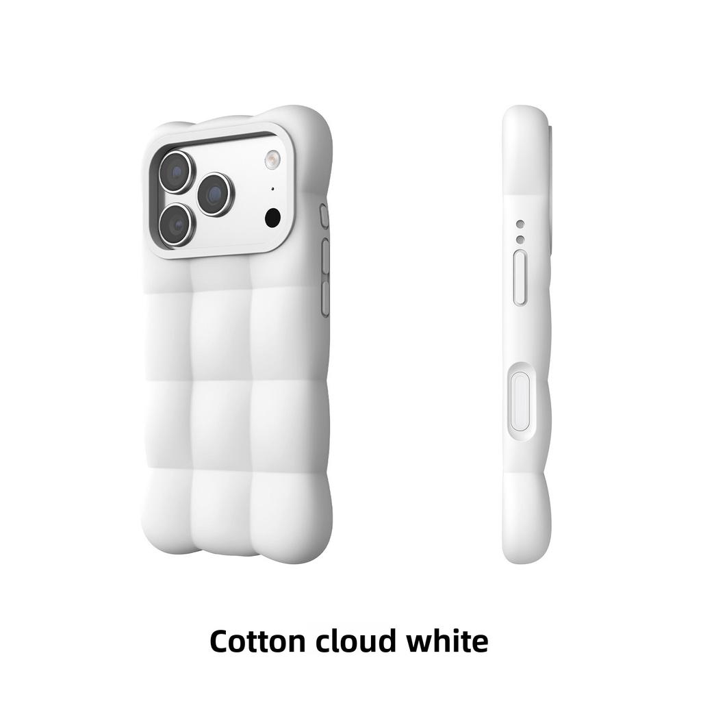 Liquid Silicone 3D Cloud Puff Phone Case for IPhone 16 17 18 Pro Max Shockproof Protection Cover for IPhone 18Pro 17Pro 16Pro